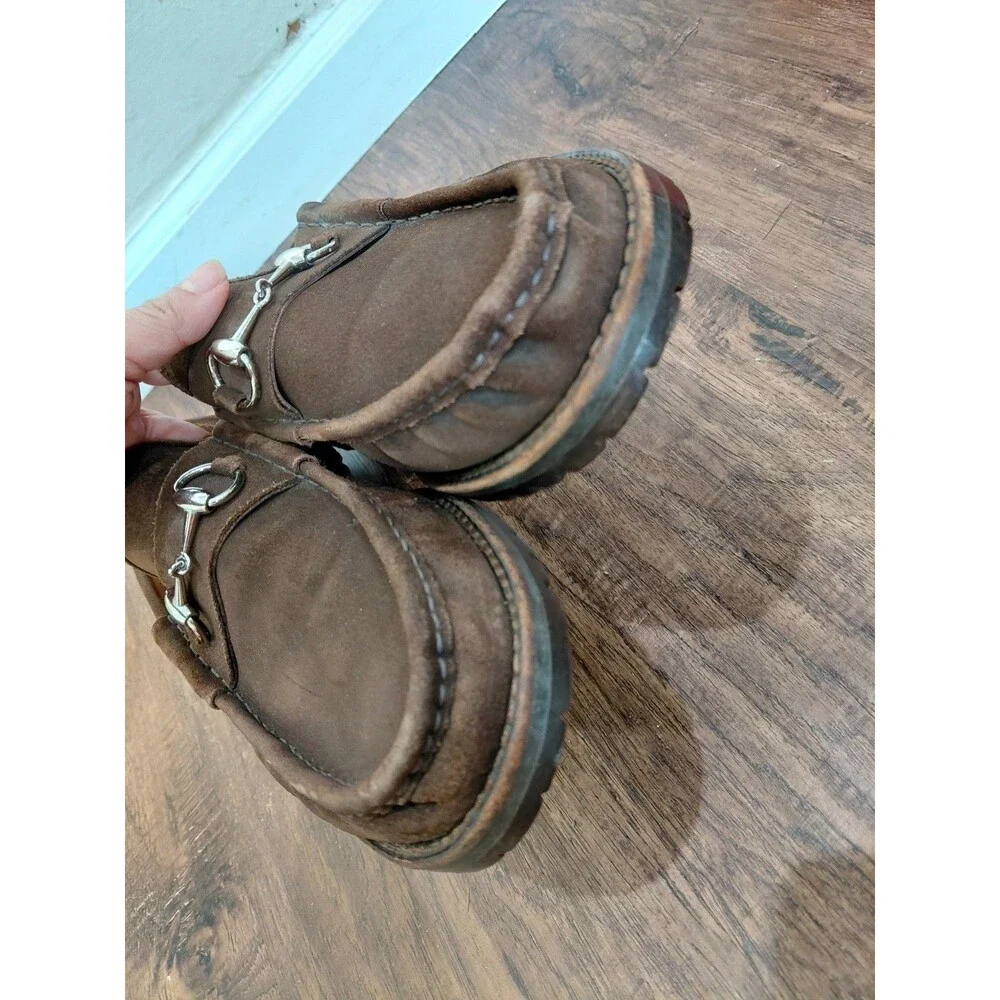 GUCCI Men's Brown Suede Loafers Shoes Size 13.5 US Made in Italy